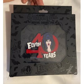 kreepsville 666 ELVIRA 40 YEARS LOGO RED GLITTER JUMBO Slider PIN Kreepsville $29.99 Retail NEW!
