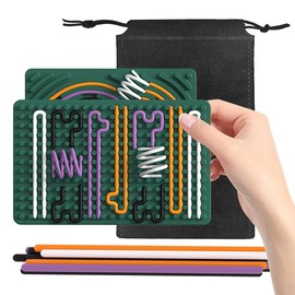 Risipu Sensory Activity Board Two-Tone Press Sensor Activity Board Sensory Activity Board Motor Skills Board for Developing Manual Skills (Dark Green)