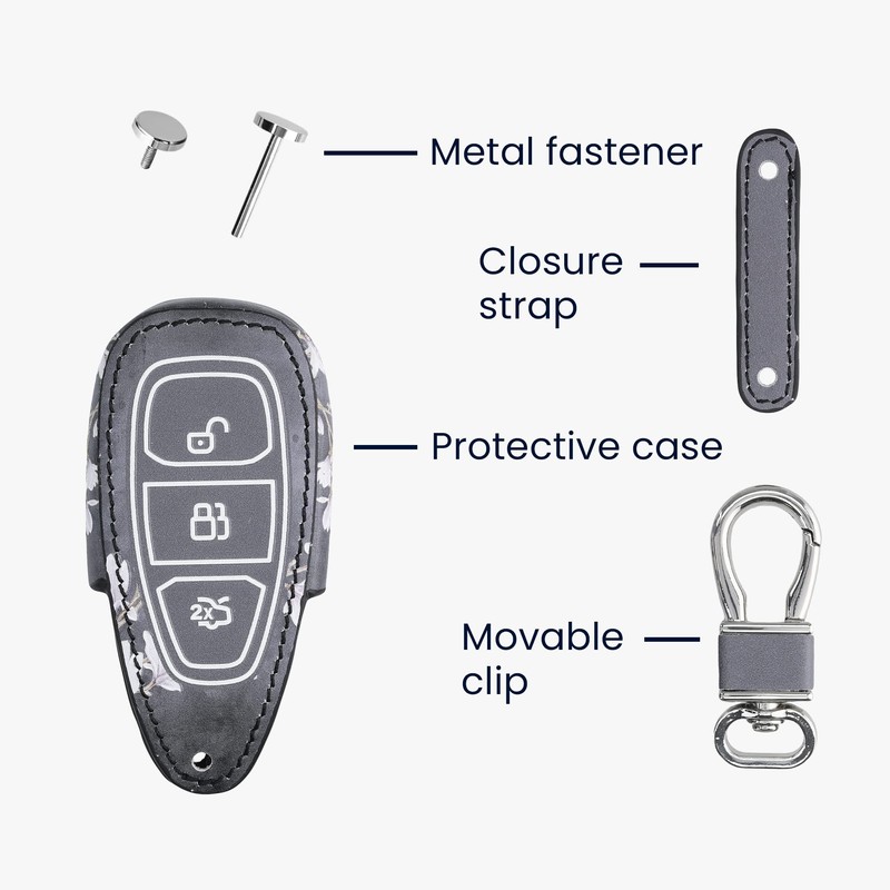 kwmobile Car Key Case Compatible with Ford 3-Button Car Key