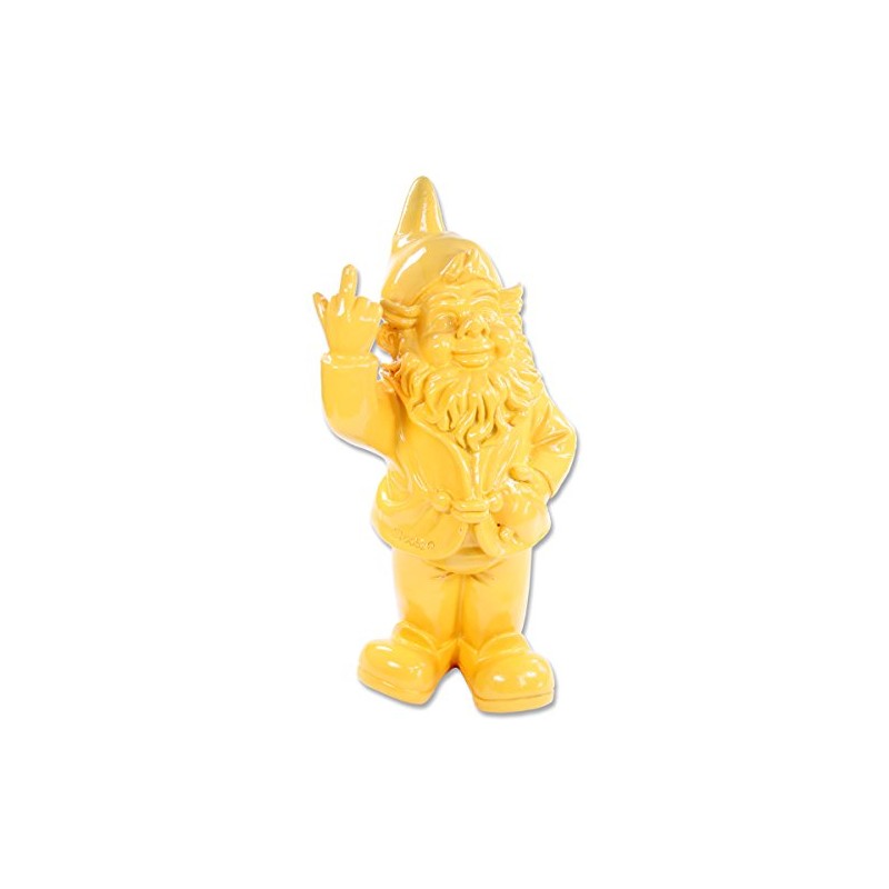 STONE-LITE Figurine - garden gnome giving the finger - 20cm
