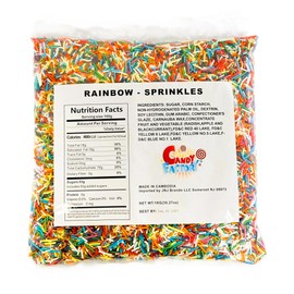 Rainbow Assorted Colorful Sprinkles Bulk - Kosher, 2.2 Pounds - Holiday Jimmies - Assorted for Baking Toppings for Cookies, Cakes, Cupcakes, and More in Bag