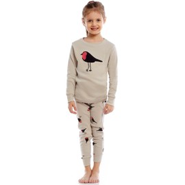 Leveret Birds 2 Piece Pajama Set 100% Cotton 6 Years