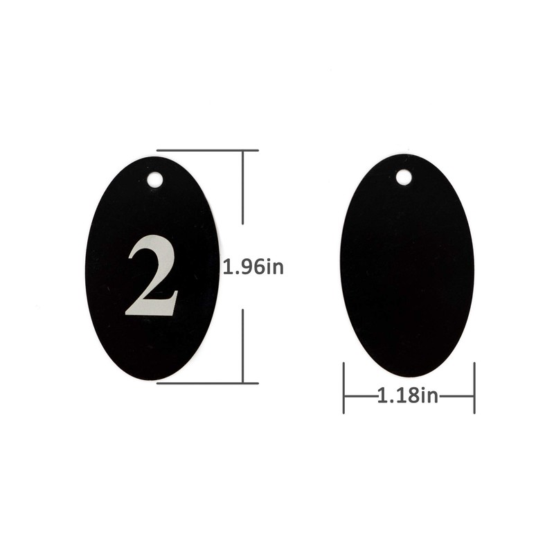 StayMax Aluminum Alloy Oval Number Tag Key Tag with Key