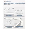 ZMISHIBO Low Profile Ceiling Fans with Lights and Remote, 13