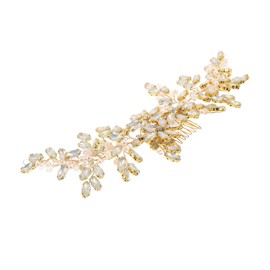 FRCOLOR Bridal Faux Pearl Hair Comb with Rhinestone Embellishments for Women Elegant Wedding Hair Accessory for Brides and Bridesmaids for Sophisticated Updos and Hairstyles