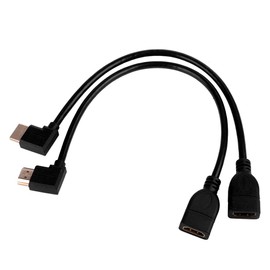 S SIENOC 2 x 30 cm HDMI (1.4) 90° Cable Adapter 1080P Male to Female Black (L-Model)