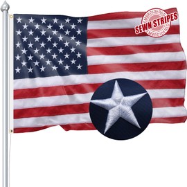 American Flag 3x5 FT Sturdy for Outside, 210D Heavy Duty American Flag Outdoor, Long Lasting USA Flag, 3x5 ft Nylon US Outdoor Flags Embroidered Stars Sewn Stripes Brass Grommets