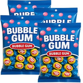 Bubble Gum Chewing Gum - Individually Wrapped Fruit Flavored 4 Bags (4.5 oz Each).