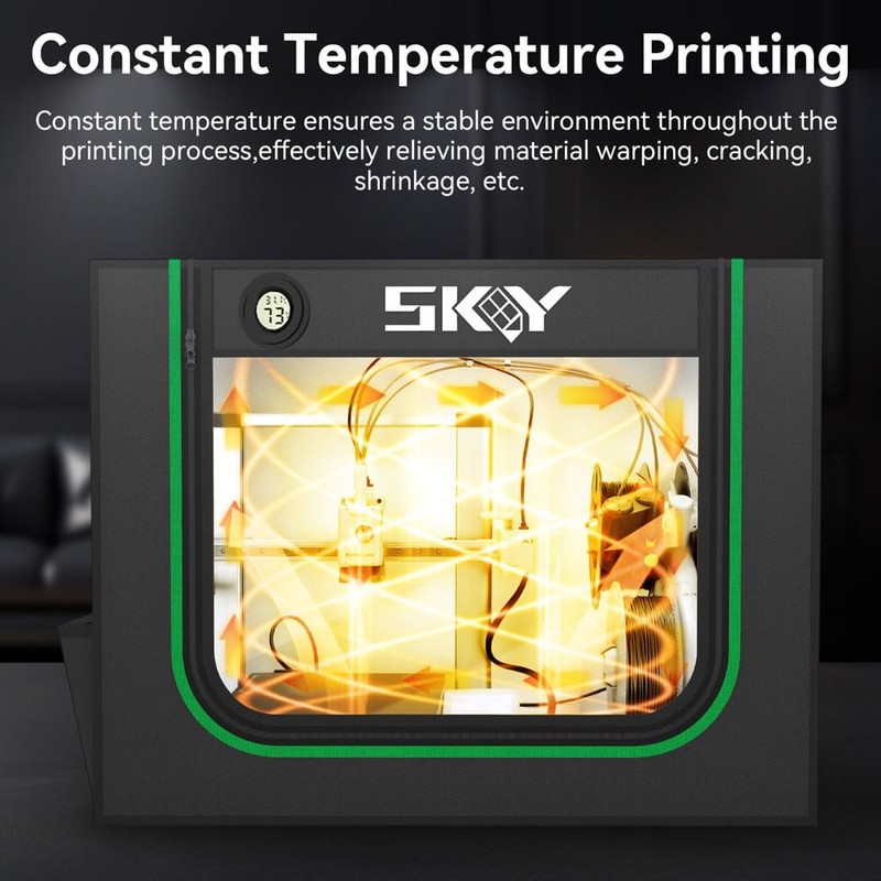 Update 3D Printer Enclosure with LED Light, Smoke Exhaust Kit,