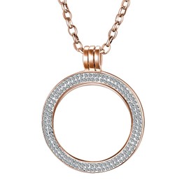 Morella Ladies’ Coin Carrier Necklace - 70 cm - Stainless Steel - with Pendant for 33 mm Coins - Comes in Jewellery Bag, Stainless Steel