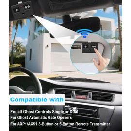 for Ghost AXS1 AXP1 Remote Transmitter,3-Button Remote Transmitter for Automatic Gate Openers, Partymode, Compatible with Ghost Controls Single/Dual Control Opener Systems