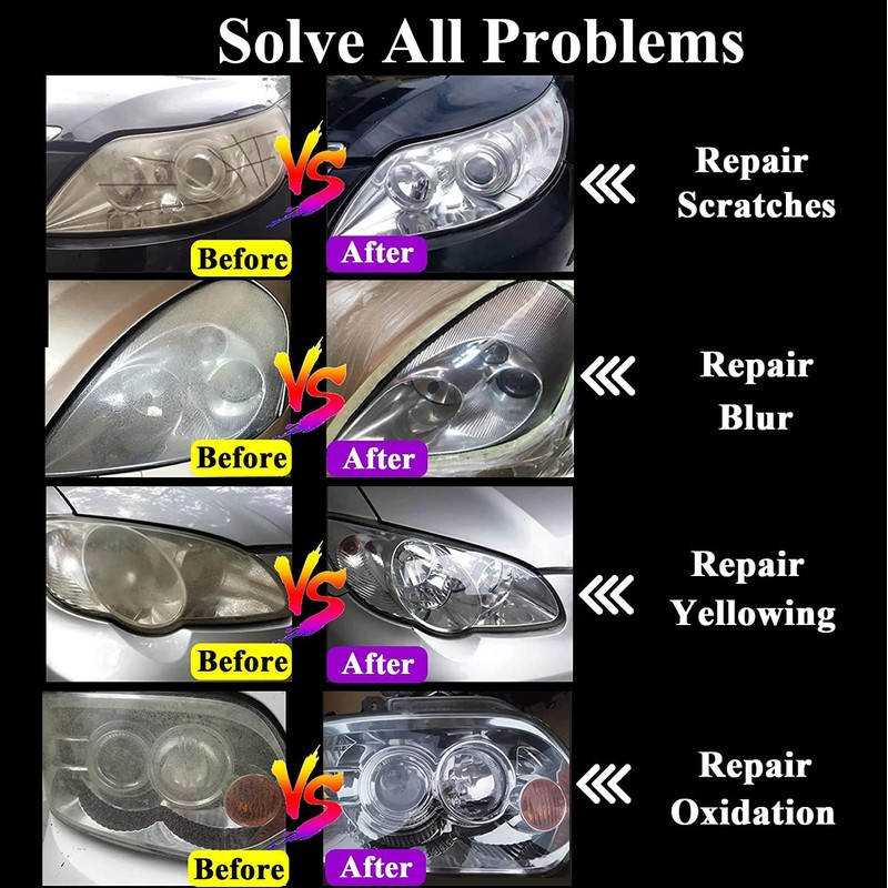 Ghguole 200ml Car Headlight Restoration Liquid, Headlight Restoration Kit Refill