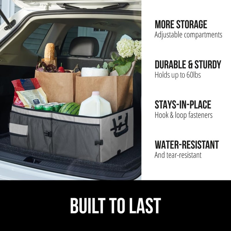GORILLA GRIP Large Capacity Sturdy Trunk Storage Organizer, Slip and