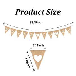 Bride to Be Banner - Hessian Wedding Decorations for Bachelorette Party & Bridal Shower - Engagement Hanging Sign with Hessian Bunting - Burlap Hen Party/Do Supplies for Wedding Decor