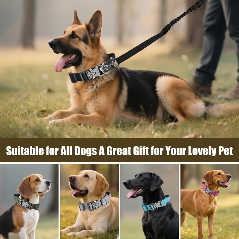 AKOFIC Tactical Dog Collar, Heavy Duty Wide Dog Collar with