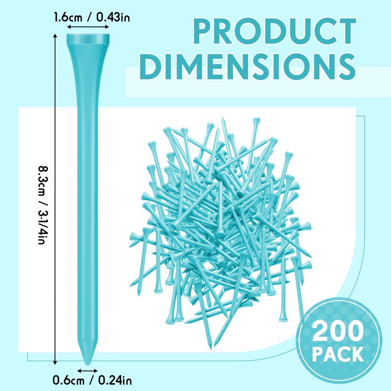 Jenaai 200 Pcs Golf Tees Bamboo Golf Tees Professional Golf