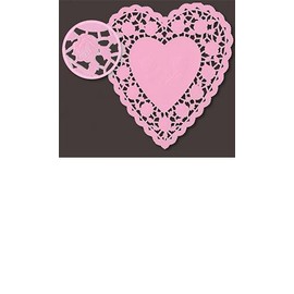 Lapaco LOT 36 PASTEL PINK 6" HEARTS DOILIES PAPER HEART VALENTINES DAY DOILEY CARDS NEW