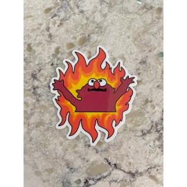 Sticker Surplus Burning Elmo Meme Sticker l Gloss or Holographic Laminate l Waterproof Decal - Small - Holographic