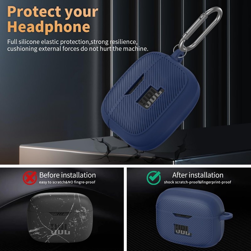 WADVCU for JBL Tune 230NC TWS Case Cover, Silicone Protective