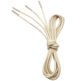 VSUDO 60 cm Waxed Beige Shoe Laces, 2.5mm Thin Round Beige Laces for Oxford Brogues Derby or Blucher Dress Shoe, Replacement Shoe Laces Beige Shoelaces for Women or Men (1 Pair-Beige-60cm)