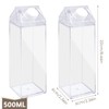 INHEMING Pack of 2 Clear Milk Carton Water Bottles, 500