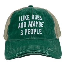 I Like Dogs and Maybe 3 People Hat Funny Anti Social Pet Puppy Animal Lover Trucker Cap Funny Hats Sarcastic Cool Dog Novelty Caps for Men Trucker Standard