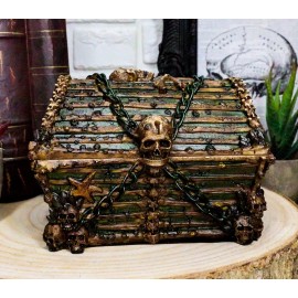 Ebros Pirate Davy Jones Skulls And Bones Treasure Chest Design Jewelry Box