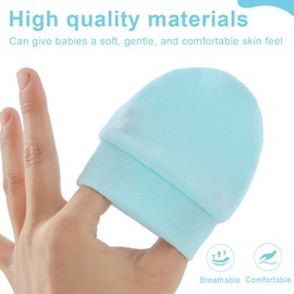 ZAMXHUG 2 Pairs of Baby Scratch Gloves, Scratch Mittens, Baby Gloves, Cotton Mittens, Anti-Grave Mittens for 0-6 Months Baby Boys and Girls