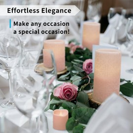 FURORA LIGHTING Pink Rome Real Wax LED Candles with Remote and Timer, 4 Pillar and 4 Votives Pack of 8, Flameless Flickering Candles for Home Décor, Battery Included