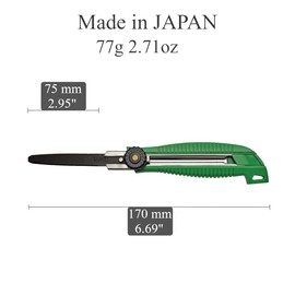 CANARY Box Cutter Retractable Heavy Duty Tool, Safety Corrugated Cardboard Cutter Knife, [Non-Stick Fluorine Coating Blade], Made in JAPAN, Green (DC-25F-1)
