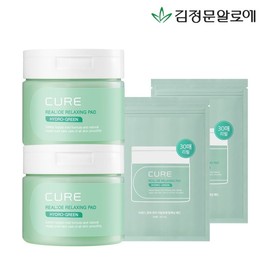 Kim Jeong-mun Aloe 김정문알로에 큐어 릴렉스 토너패드2통+리필 2개 (총180매) Kim Jeong Moon Aloe Cure Relax Toner Pads 2 jars + 2 refills (total 180 sheets)