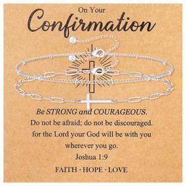 First Communion Gifts for Boys Cross Bracelet Religious Baptism Bracelets for Men 1st Communion Gifts Confirmation Catholic Gifts for Teenage Boys