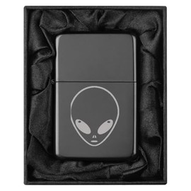 ROLYAD Lighter in Black Silk Lined Gift Box Alien Head (Black)