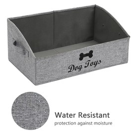 Geyecete 2 Pack Large dog toy bin dog toy box storage box - Foldable Fabric Trapezoid Organizer Boxes with Handle for Dog Toys (Snow Gray-DOG)