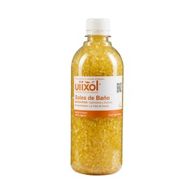 Uiixol Aceites Esenciales - Sales de Baño para Tina con Sal Marina y Sal Epsom, Efecto Relajante y Aromaterapia, Aroma a Mandarina que Aumenta tu Optimismo - 500g