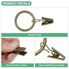 M METERXITY 40-Pack Bronze Curtain Rings with Clips, Rustproof Metal
