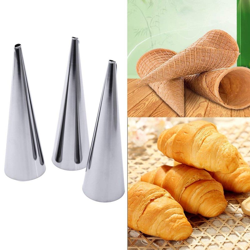 Joyeee 20Pcs Large Conical Cream Horn Molds, Stainless Steel, 5-inch