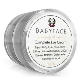 Babyface Complete Eye Cream – Reduces Dark Circles, Puffiness, Wrinkles, and Eye Bags with Caffeine, Haloxyl, Eyeliss & Matrixyl 3000 (15 ml)