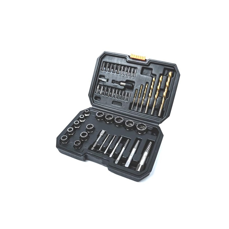 PANOVOS 48PCS 6542HSS Damaged Screw Extractor Bolt Extractor Set/Left Drill