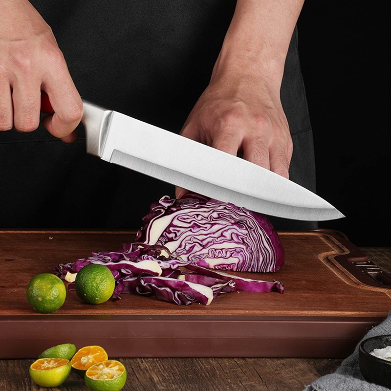 Kitchen Knife Set, 9-Piece Red Kitchen Knife Set with Acrylic