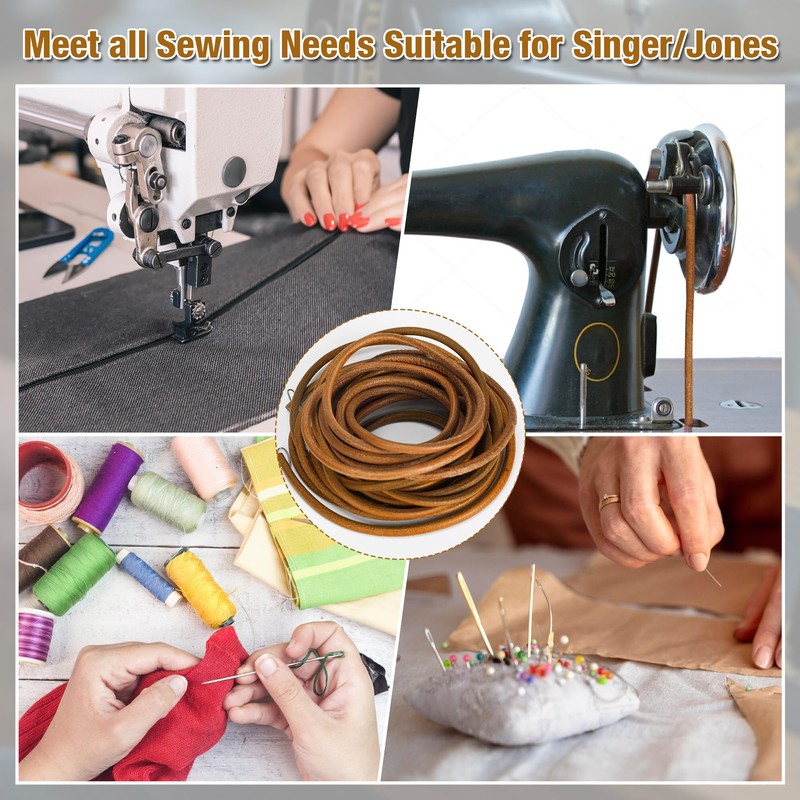 23 Pcs Treadle Sewing Machine Belt Cow Leather Belt with