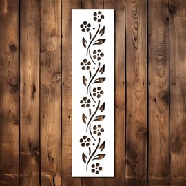 Flower Border Stencil Template - Reusable Decorative Flower Stencils for Painting on Glass, Wood, Wall Rock, Walls, Canvas, Glassware, Spray Painting, Wall Painting (3 x12)