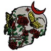 ZEGINs The Rose Skull Plant Skeleton Patch Embroidered Applique Badge