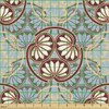 Ambesonne Japanese Fabric by The Yard, Oriental Flower Pattern with
