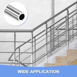 GLOKUUCA 304 Stainless Steel 7mm OD 250mm Length - 2Pcs Round Metal Pipe Fits for Industrial Applications - Stainless Steel Seamless Straight Pipe Tube - (1mm Thickness)