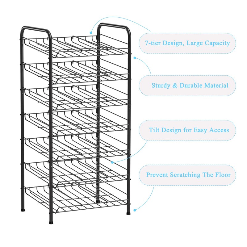 Vrisa Can Organizer for Pantry 7-tier Can Rack Organizer Metal