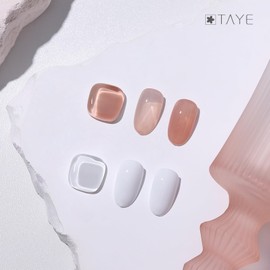 TAYE Jelly Nude White French Gel Nail Polish Set, 2 Colors White, Jelly Pink Gel Nail Polish for French Tip Nails Art Nail, LED Required UV, Art Manicure Salon Diy at Home