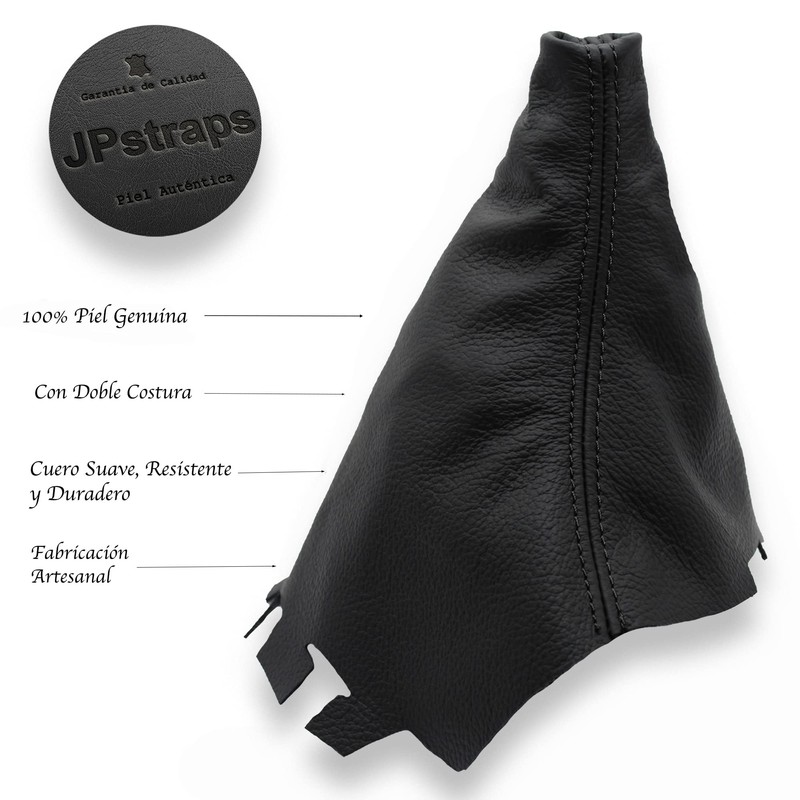 JPstraps - Gear Stick Gaiter Genuine Leather Black Compatible with