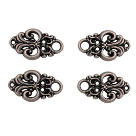 Hartmann-Knöpfe 4 pieces (2 pairs) pretty bodice hooks bodice eyelets for dirndl bodice coursage silver antique metal for sewing 25 mm x 15 mm
