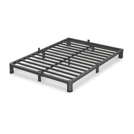 VIPSHOW 4 Inch King Size Bed Frame, 3500Lbs Heavy Duty Metal Platform with Round Corner Legs Mattress Slide Stopper, Steel Slat Support No Box Spring Needed, Noise Free, Non-Slip, Easy Assembly